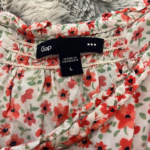 GAP Women’s Floral Tank Top, Size L, Excellent Condition!! Cute!! - Picture 4 of 5